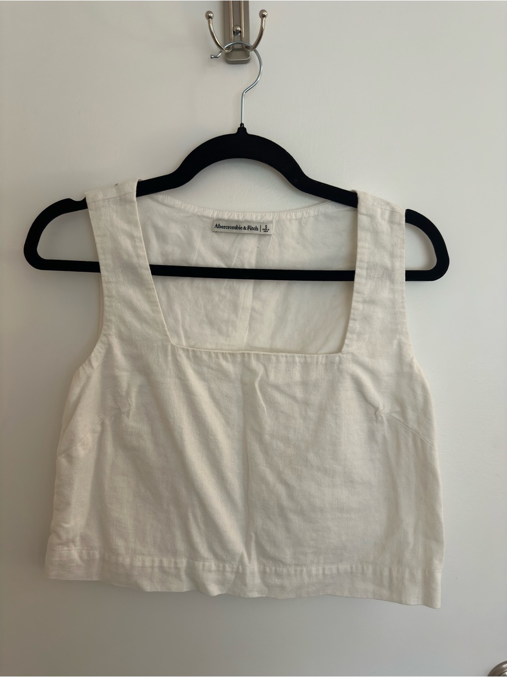 Abercrombie & Fitch Cream Square-Neck Crop Cami